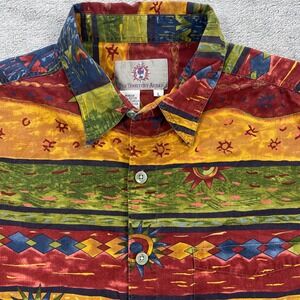 Vintage The Territory Ahead Shirt Men Large Multicolor Abstract Cotton Button Up
